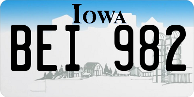 IA license plate BEI982