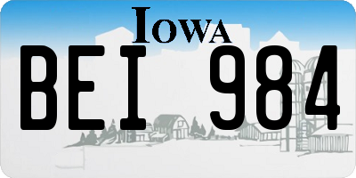 IA license plate BEI984