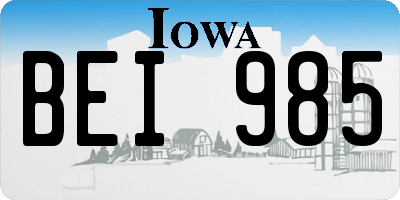 IA license plate BEI985