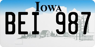 IA license plate BEI987