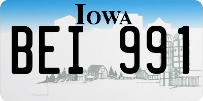 IA license plate BEI991
