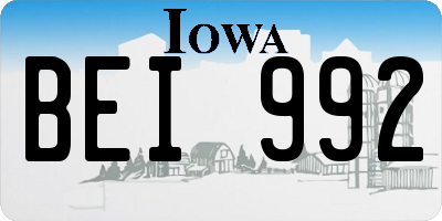 IA license plate BEI992