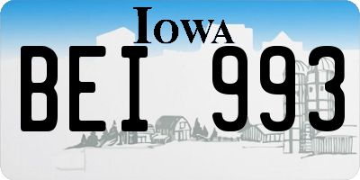 IA license plate BEI993