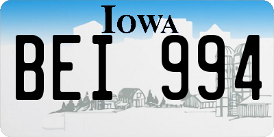 IA license plate BEI994