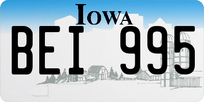 IA license plate BEI995