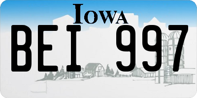 IA license plate BEI997