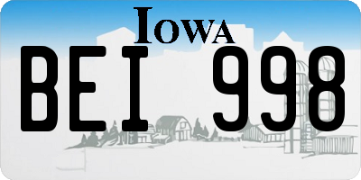 IA license plate BEI998