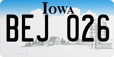 IA license plate BEJ026