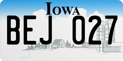 IA license plate BEJ027
