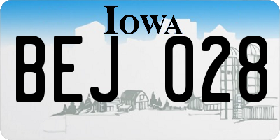 IA license plate BEJ028