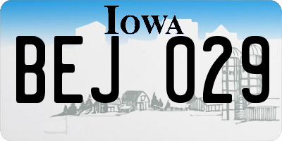 IA license plate BEJ029