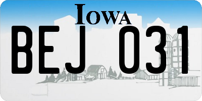 IA license plate BEJ031