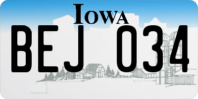 IA license plate BEJ034
