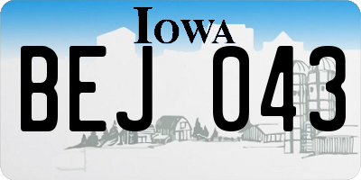 IA license plate BEJ043
