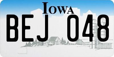 IA license plate BEJ048