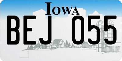 IA license plate BEJ055