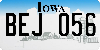 IA license plate BEJ056
