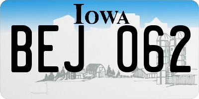 IA license plate BEJ062