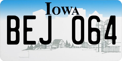 IA license plate BEJ064