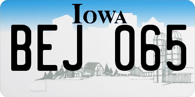 IA license plate BEJ065