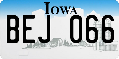 IA license plate BEJ066
