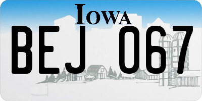 IA license plate BEJ067