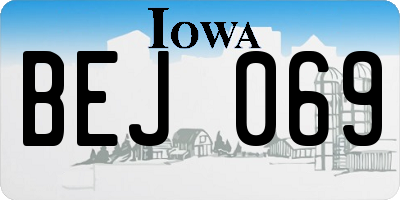 IA license plate BEJ069