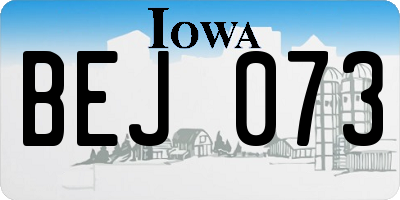 IA license plate BEJ073