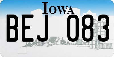 IA license plate BEJ083