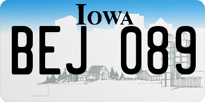 IA license plate BEJ089