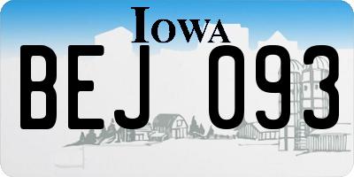 IA license plate BEJ093