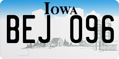 IA license plate BEJ096