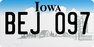 IA license plate BEJ097