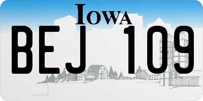 IA license plate BEJ109