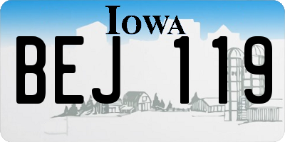 IA license plate BEJ119