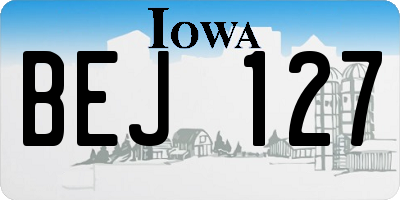 IA license plate BEJ127