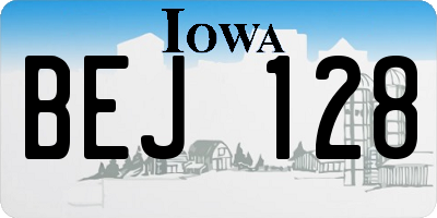 IA license plate BEJ128