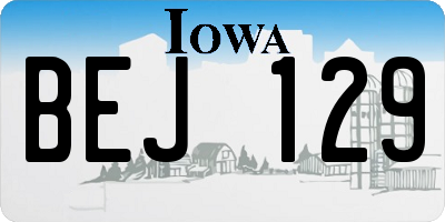 IA license plate BEJ129