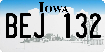 IA license plate BEJ132