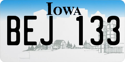 IA license plate BEJ133