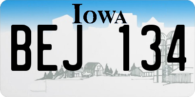IA license plate BEJ134
