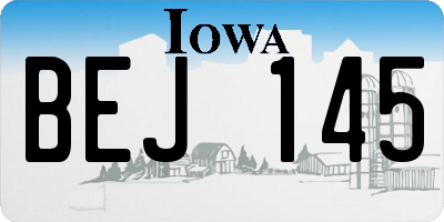 IA license plate BEJ145
