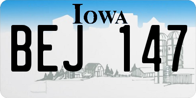IA license plate BEJ147