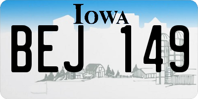 IA license plate BEJ149