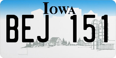 IA license plate BEJ151