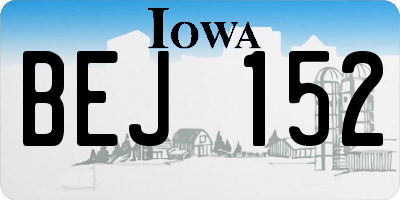 IA license plate BEJ152