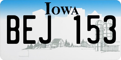 IA license plate BEJ153