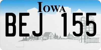 IA license plate BEJ155