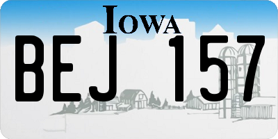 IA license plate BEJ157