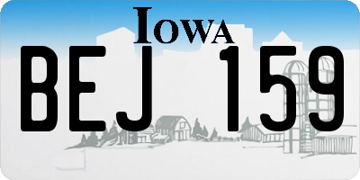 IA license plate BEJ159